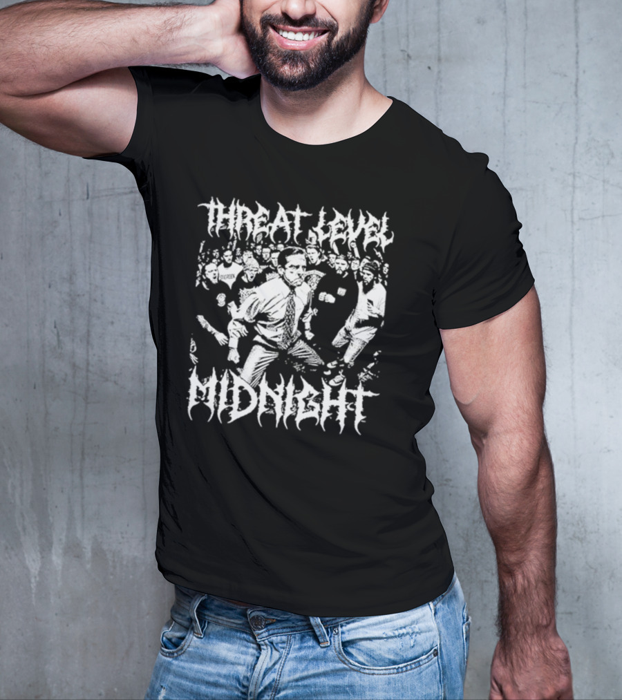 Threat Level Midnight Fight Scene Crowd Action T-Shirt