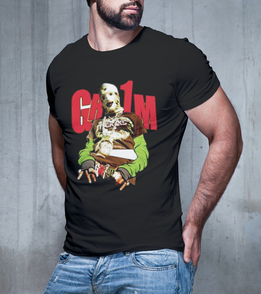 AWGE Grim Masked Figure With Layers And Skeleton Hands T-Shirt