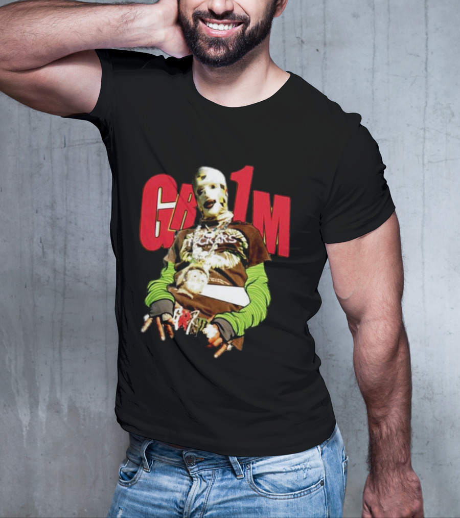 AWGE Grim Masked Figure With Layers And Skeleton Hands T-Shirt