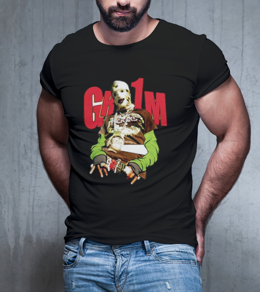 AWGE Grim Masked Figure With Layers And Skeleton Hands T-Shirt