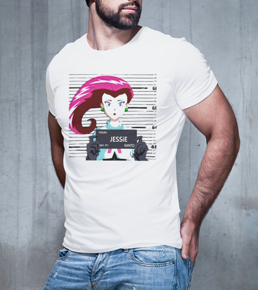 Jessie Mugshot Team Rocket Pokemon Anime T-Shirt