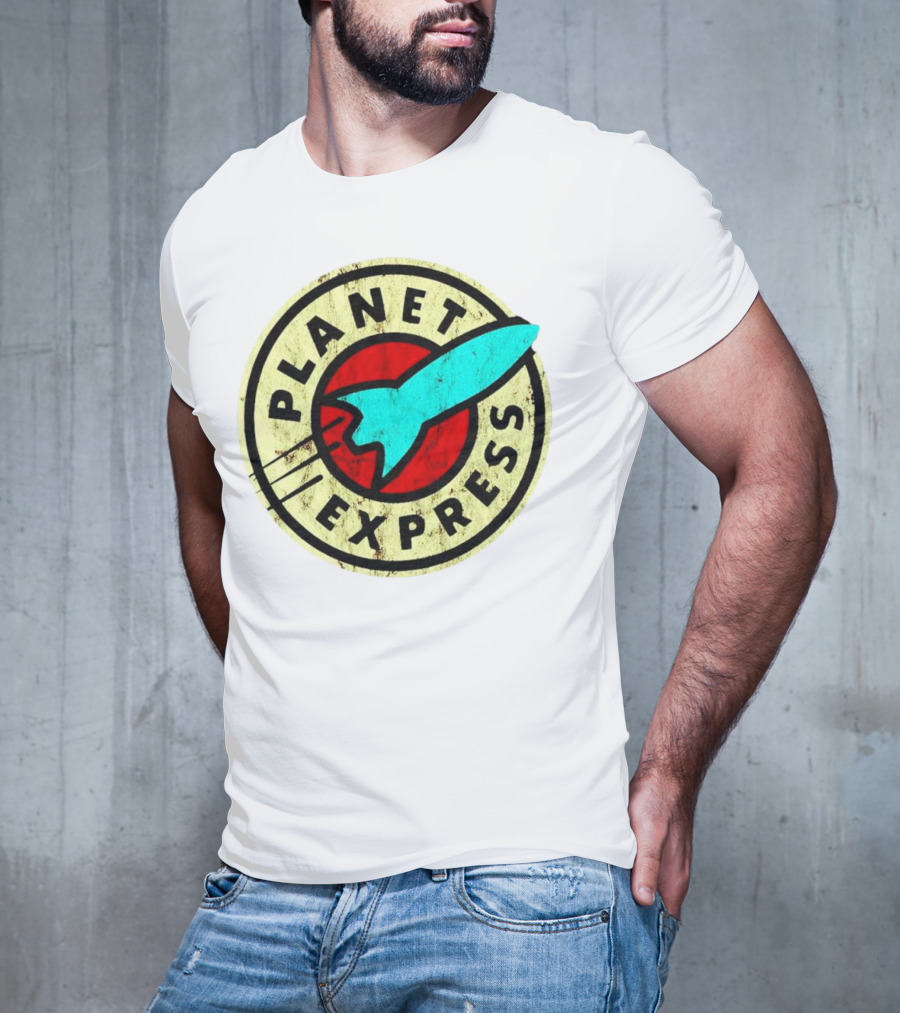 Retro Planet Express Rocket Emblem T-Shirt