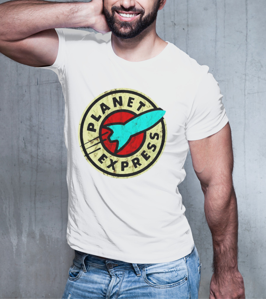 Retro Planet Express Rocket Emblem T-Shirt