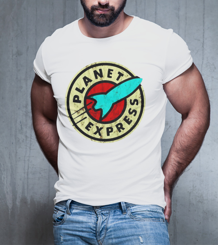 Retro Planet Express Rocket Emblem T-Shirt