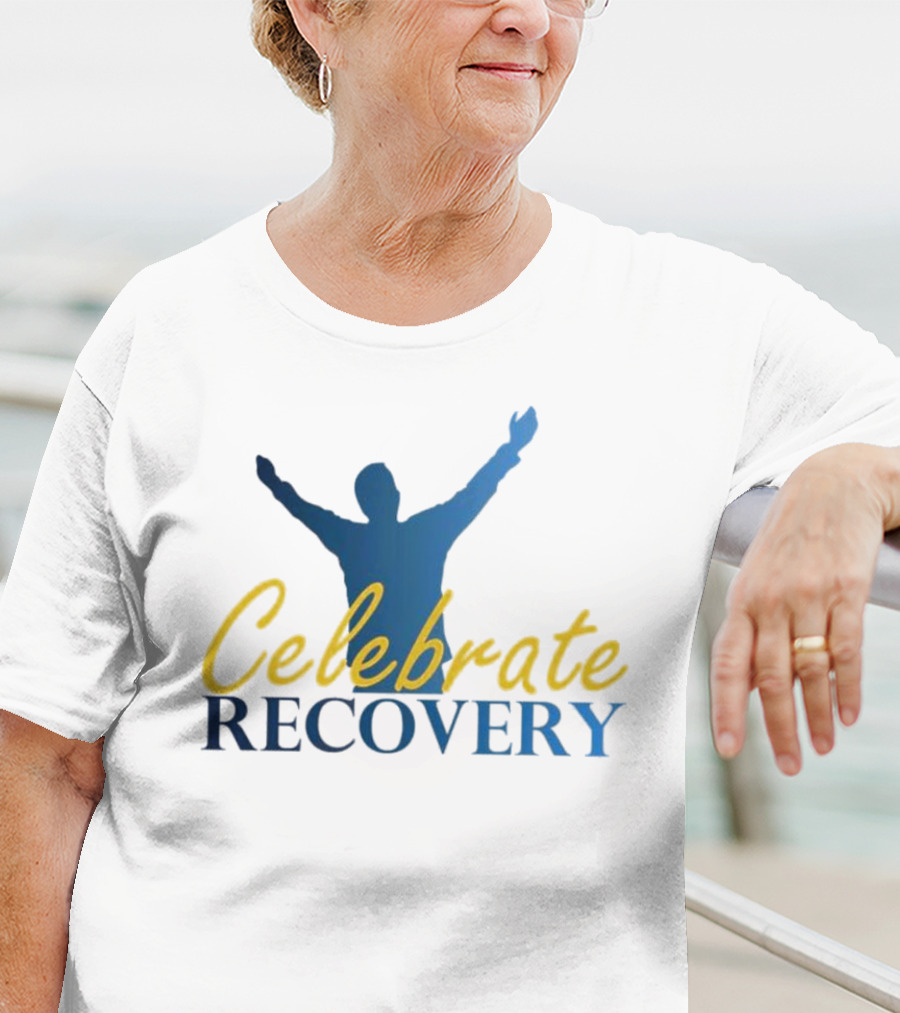 Celebrate Recovery Uplifted Silhouette And Text T-Shirt