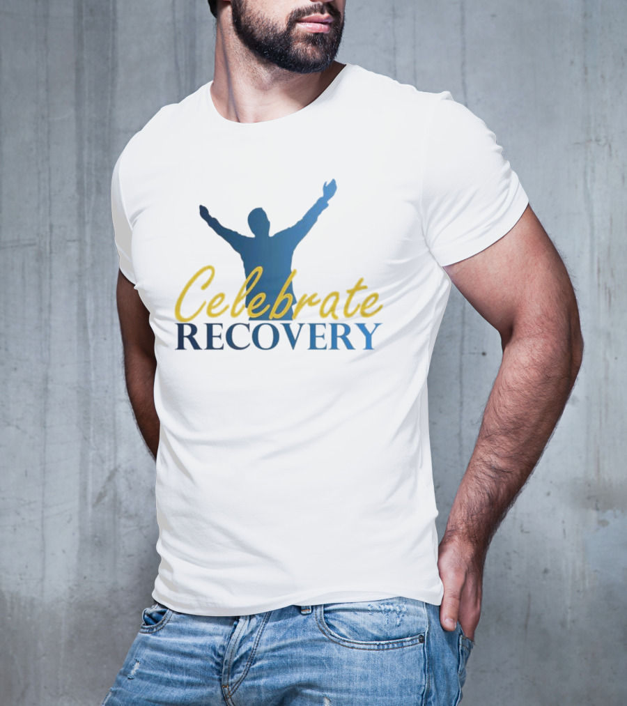 Celebrate Recovery Uplifted Silhouette And Text T-Shirt