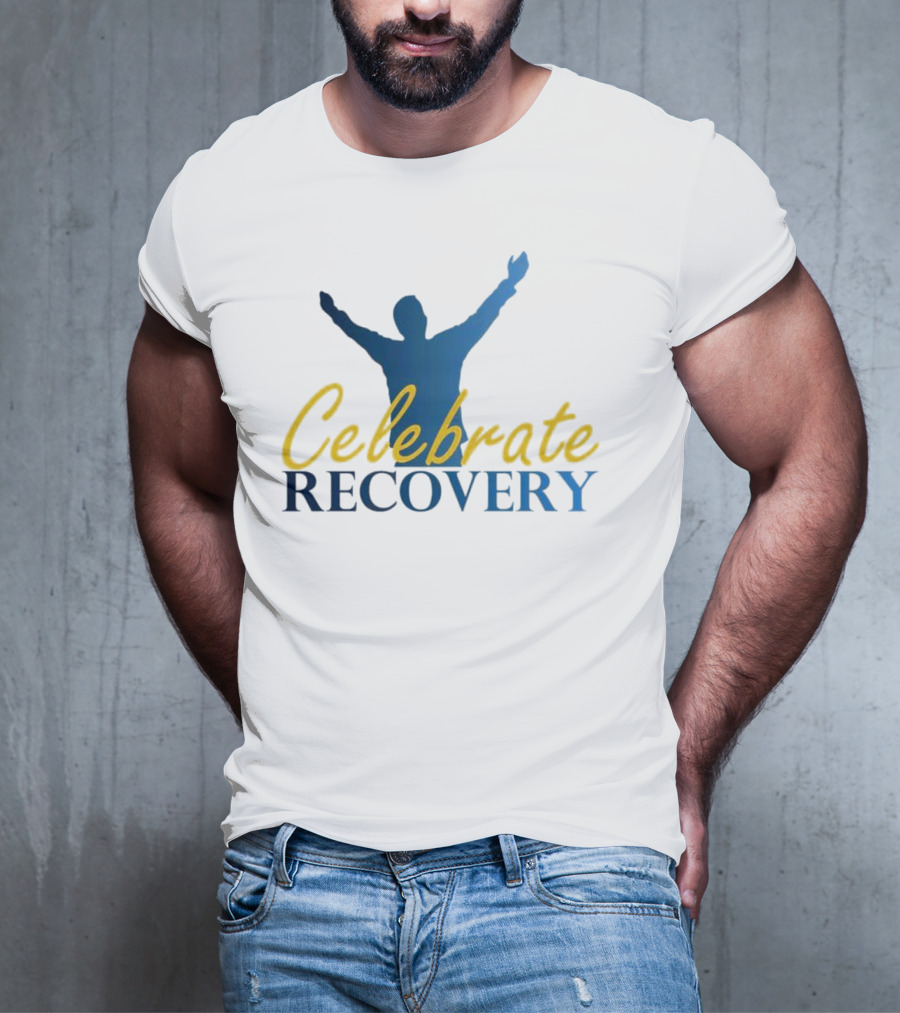 Celebrate Recovery Uplifted Silhouette And Text T-Shirt