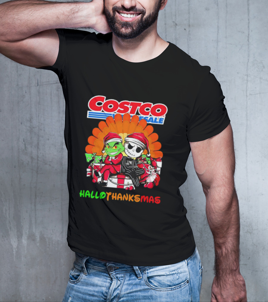 Costco Wholesale Grinch And Jack Skellington HalloThanksMas T-Shirt