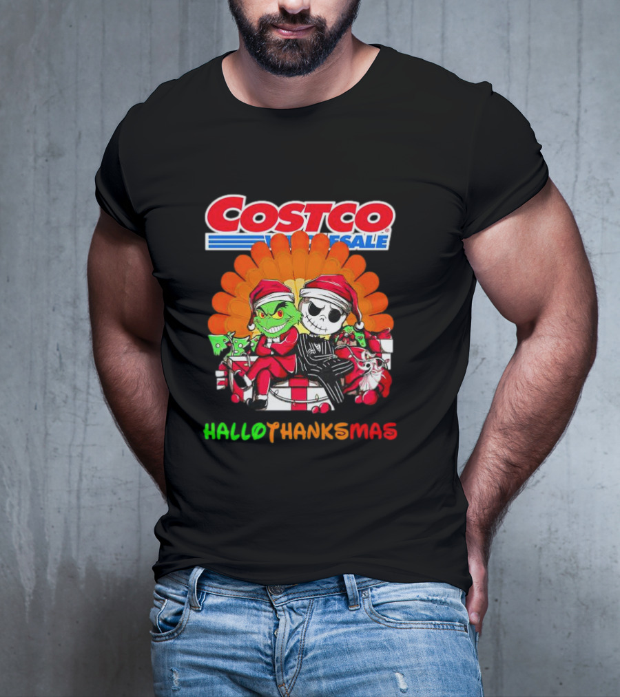 Costco Wholesale Grinch And Jack Skellington HalloThanksMas T-Shirt