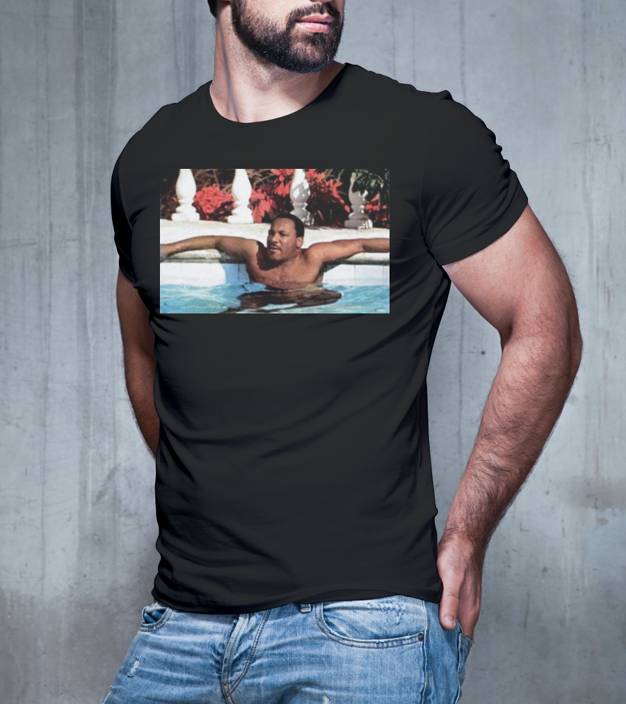 Martin Luther King Jr Relaxing In A Pool With Tropical Surroundings T-Shirt