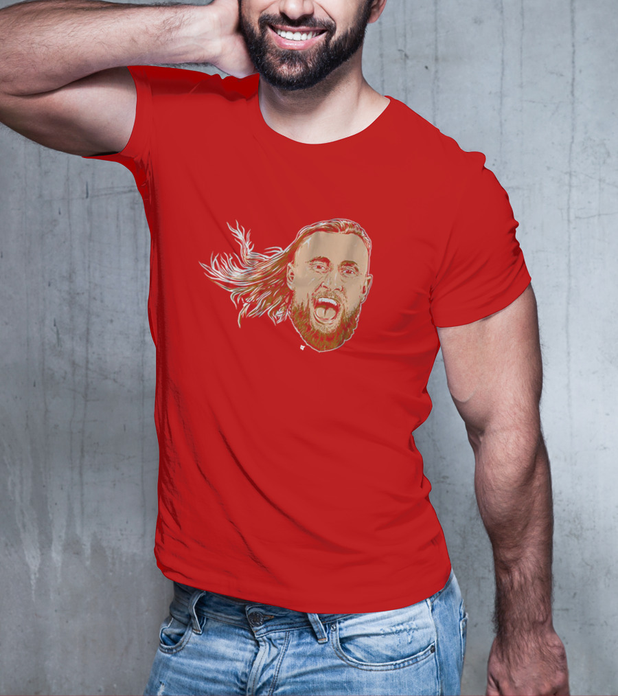 George Kittle Swag Head 49ers Red Beard Roaring Face T-Shirt