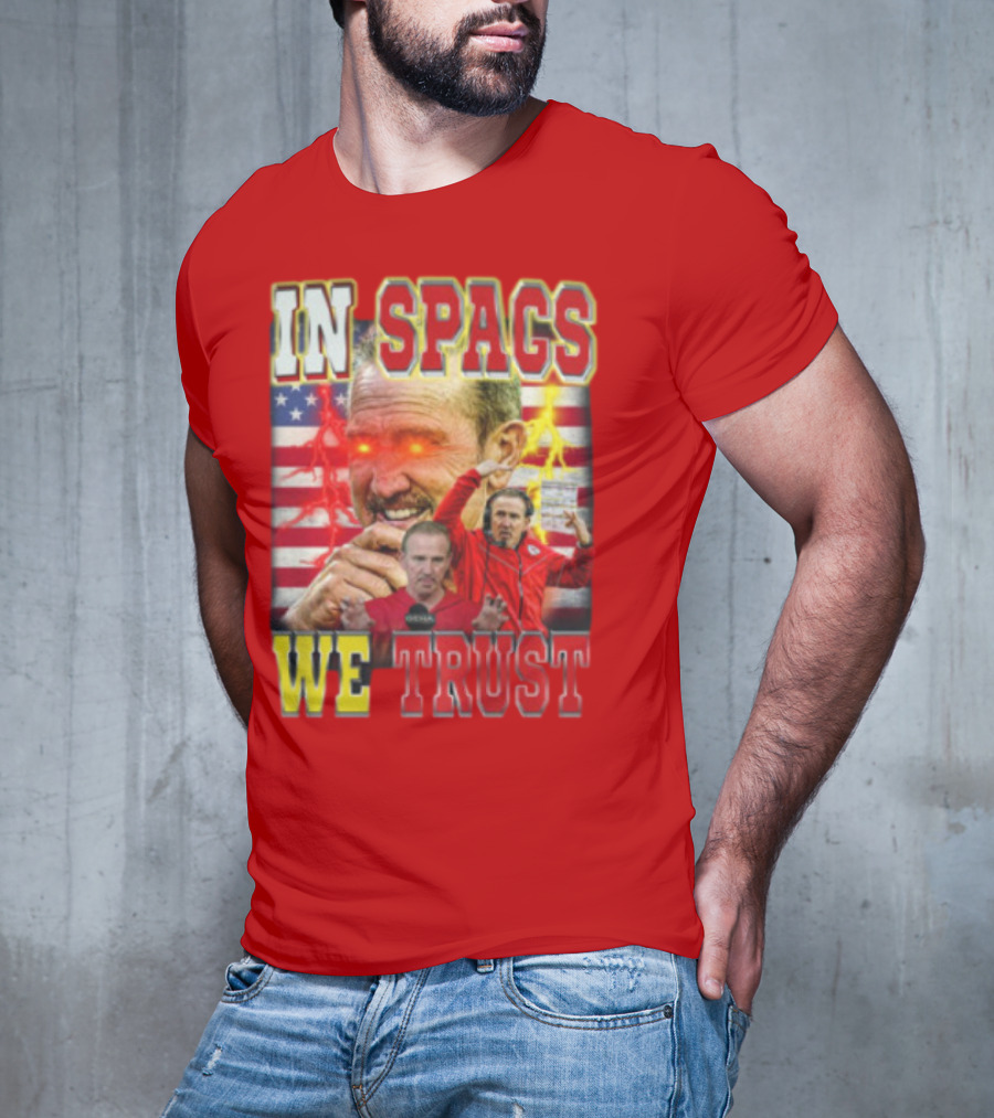 In Spags We Trust Chiefs USA Flag Football Coach Red Eyed T-Shirt