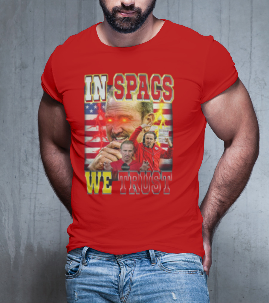 In Spags We Trust Chiefs USA Flag Football Coach Red Eyed T-Shirt