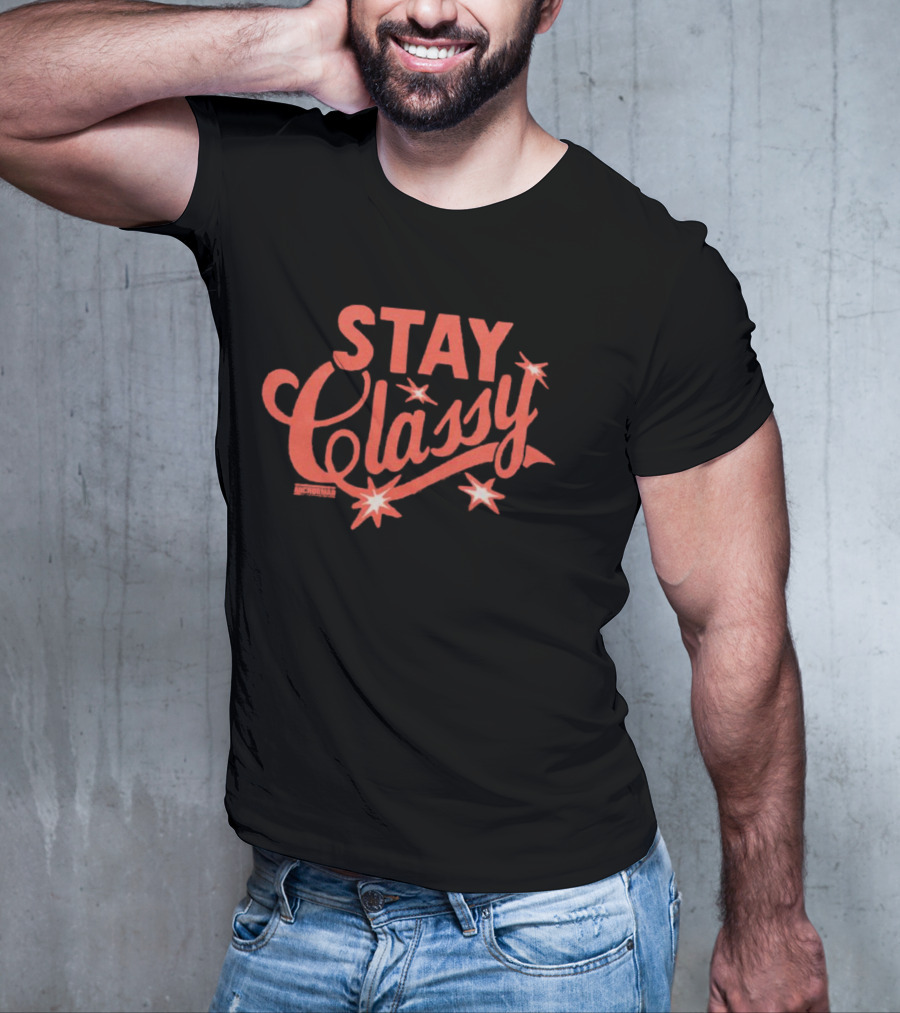 Anchorman Stay Classy Red Text With Stars T-Shirt