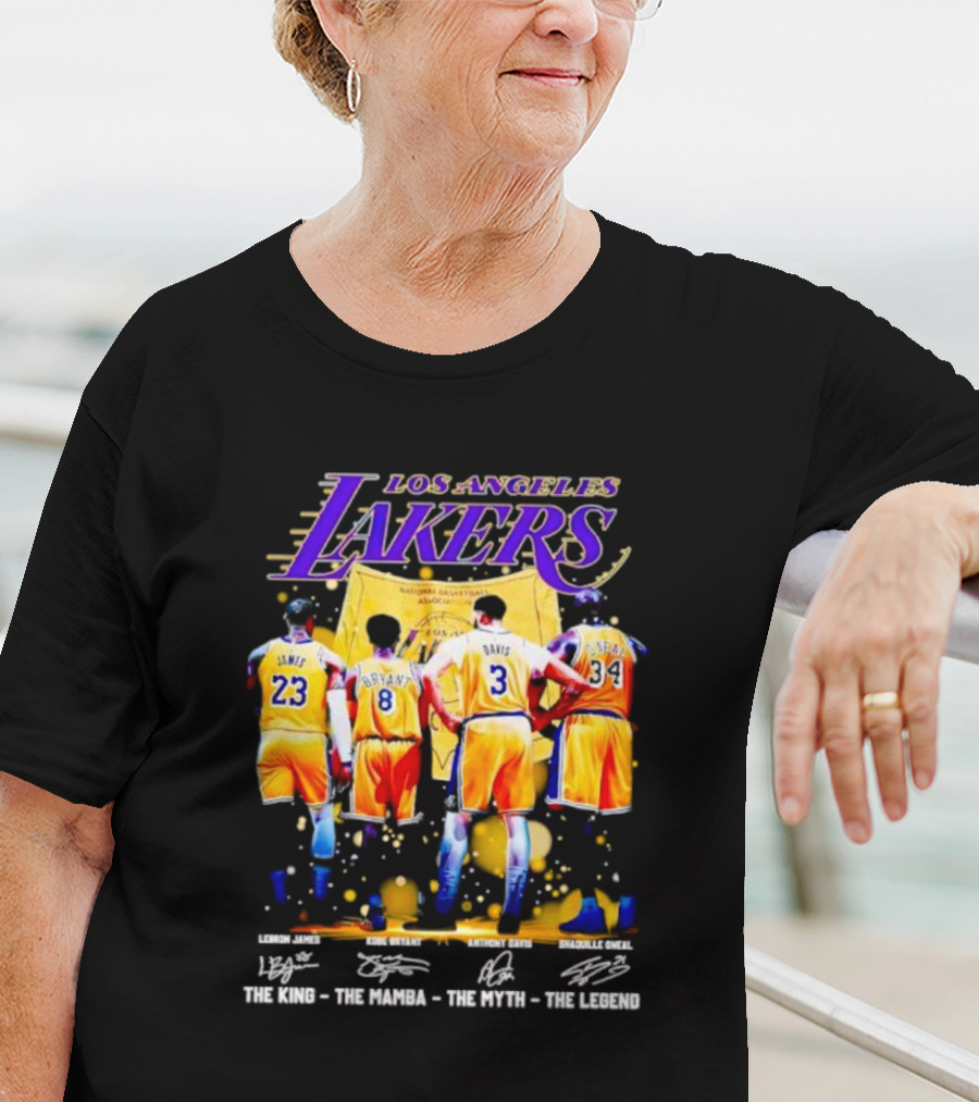 Los Angeles Lakers LeBron James Kobe Bryant Anthony Davis Shaquille O'Neal The King The Mamba The Myth The Legend T-Shirt
