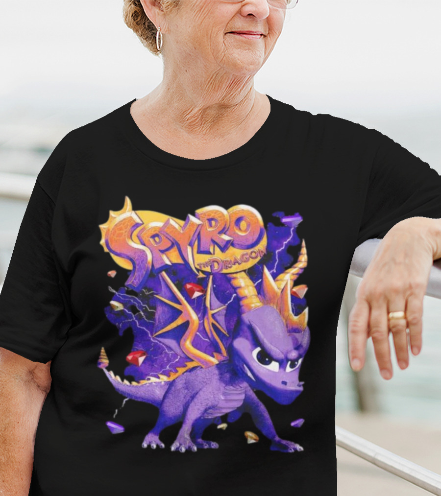 Spyro The Dragon Purple Lightning Gemstones Adventure T-Shirt