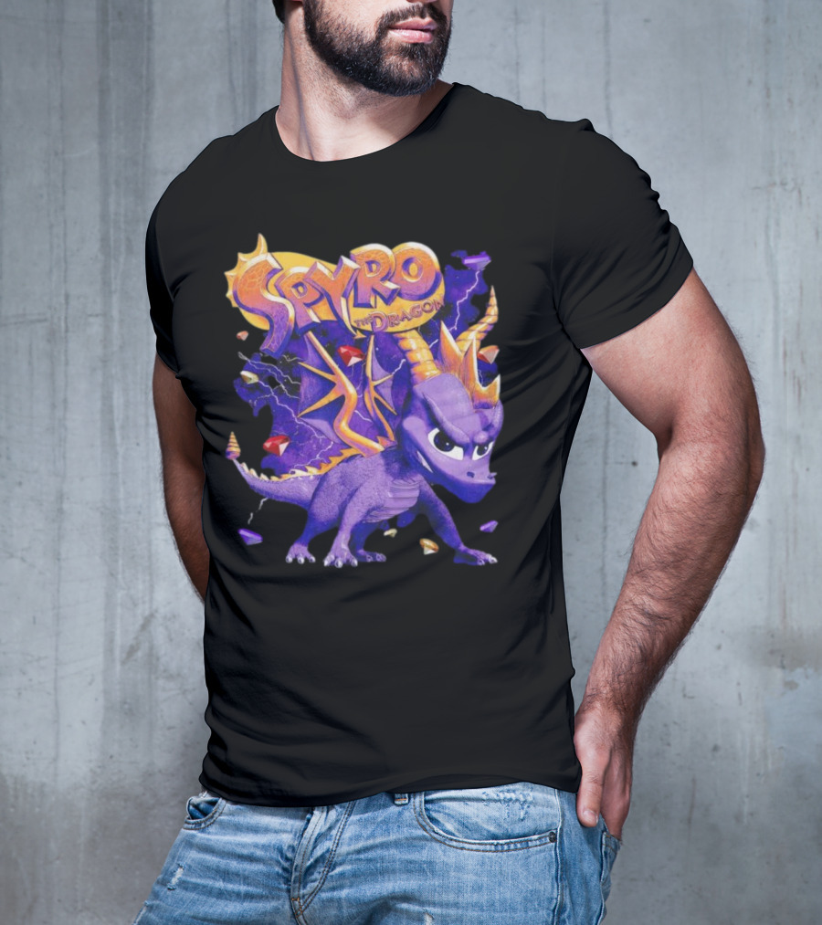 Spyro The Dragon Purple Lightning Gemstones Adventure T-Shirt