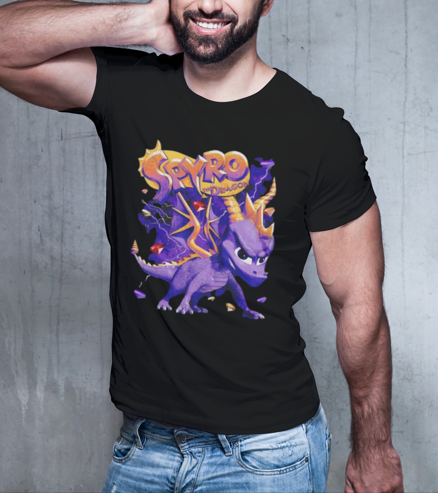 Spyro The Dragon Purple Lightning Gemstones Adventure T-Shirt