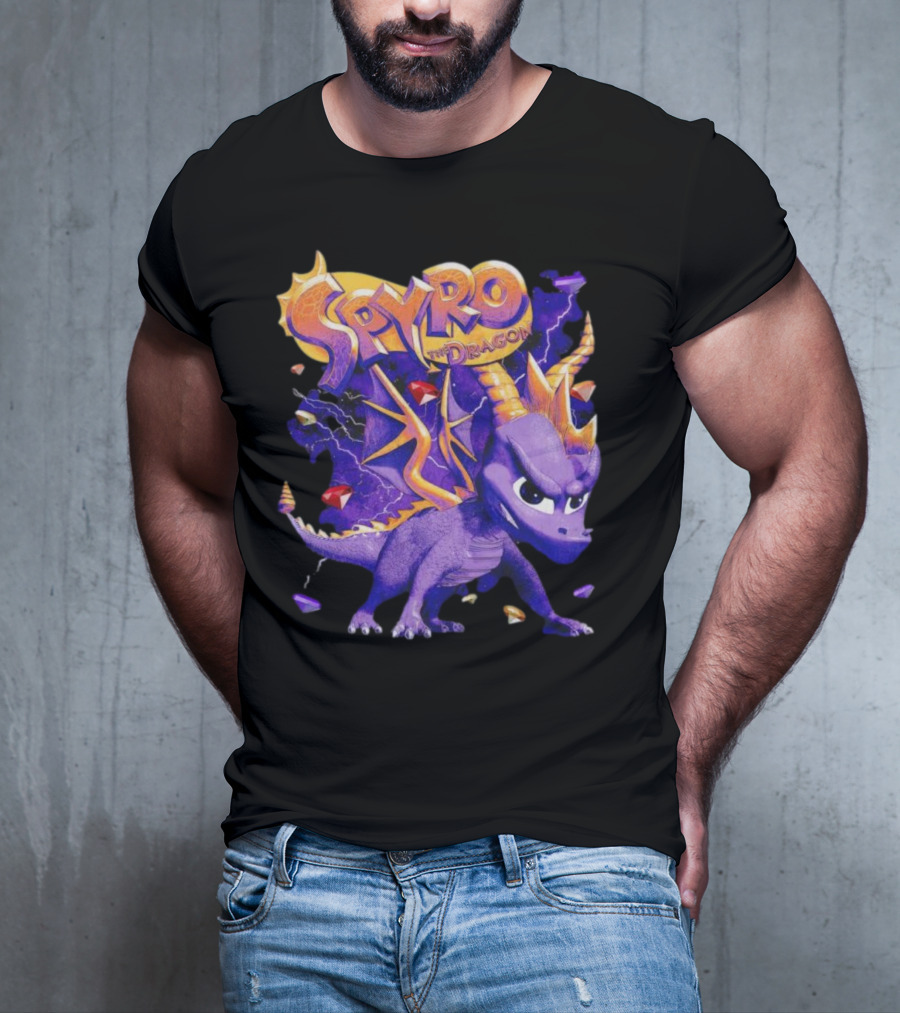 Spyro The Dragon Purple Lightning Gemstones Adventure T-Shirt