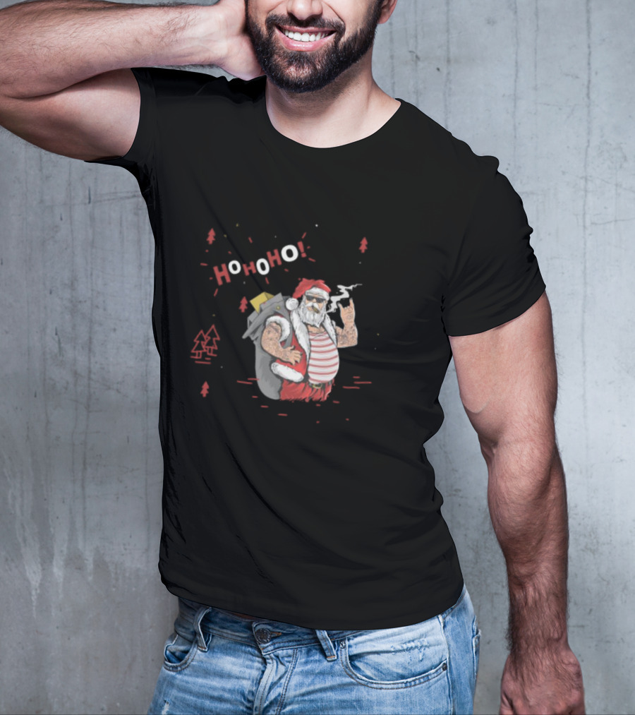Santa Tricks With Ho Ho Ho Christmas T-Shirt