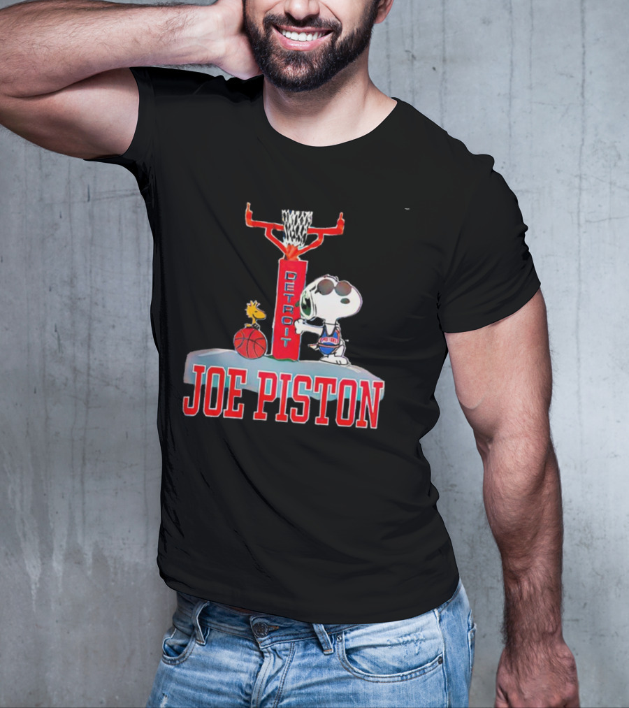 Detroit Joe Piston Snoopy Basketball Detroit T-Shirt