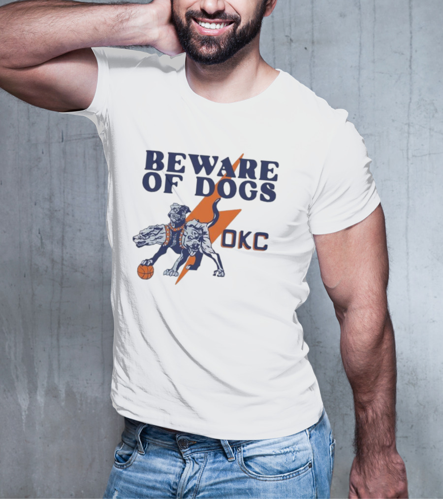 Beware Of Dogs OKC Thunder Basketball Team Lightning T-Shirt