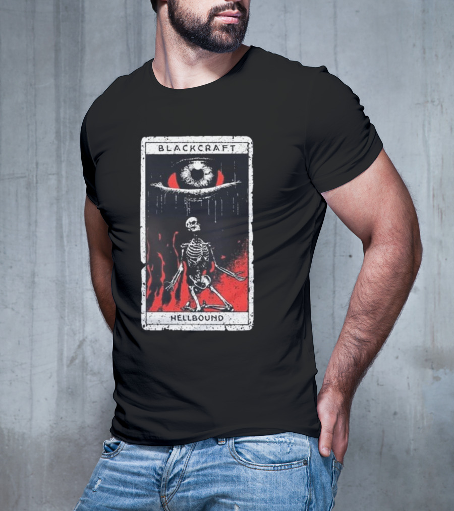 Blackcraft Cult Hellbound Tarot Skeleton Eye Flames T-Shirt