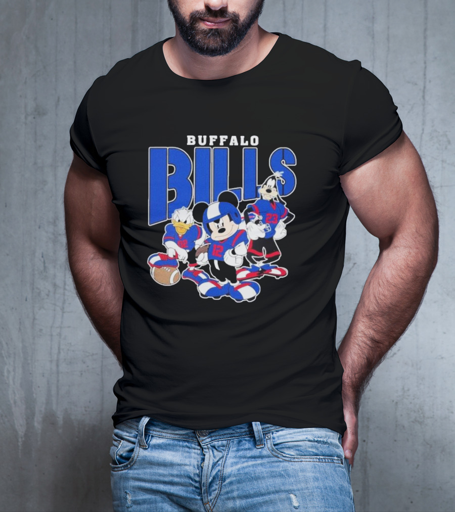 Buffalo Bills Mickey Donald Duck Goofy Football Team T-Shirt