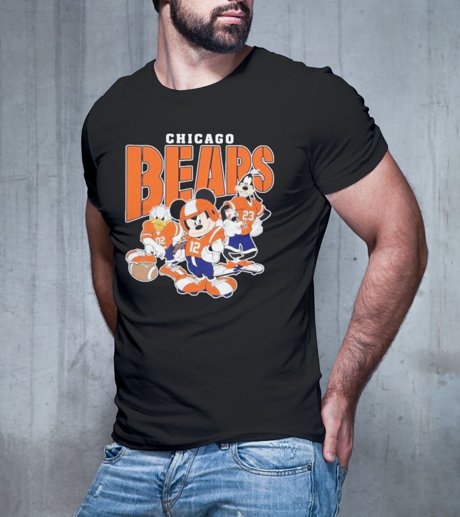 Chicago Bears Mickey Donald Goofy Football Team T-Shirt