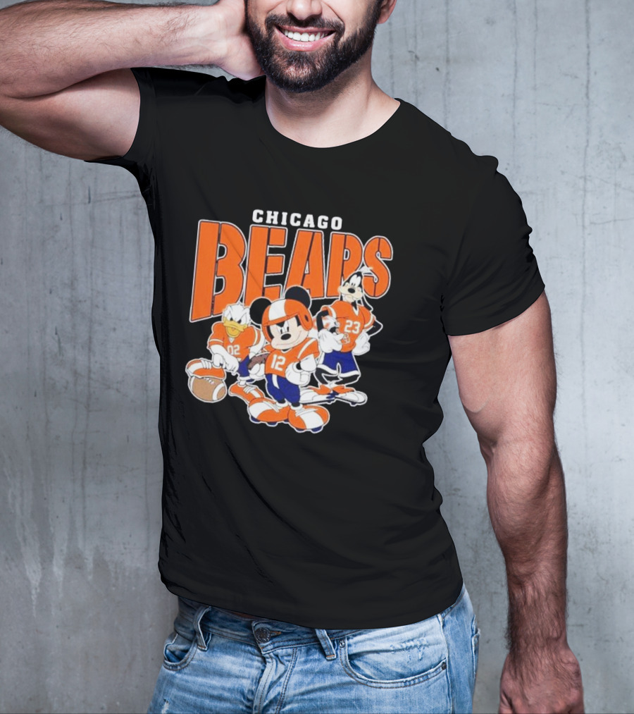Chicago Bears Mickey Donald Goofy Football Team T-Shirt