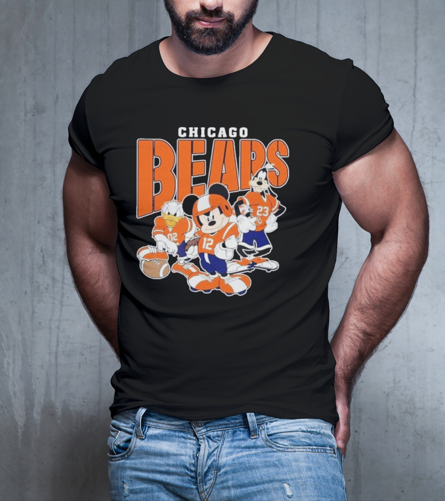 Chicago Bears Mickey Donald Goofy Football Team T-Shirt