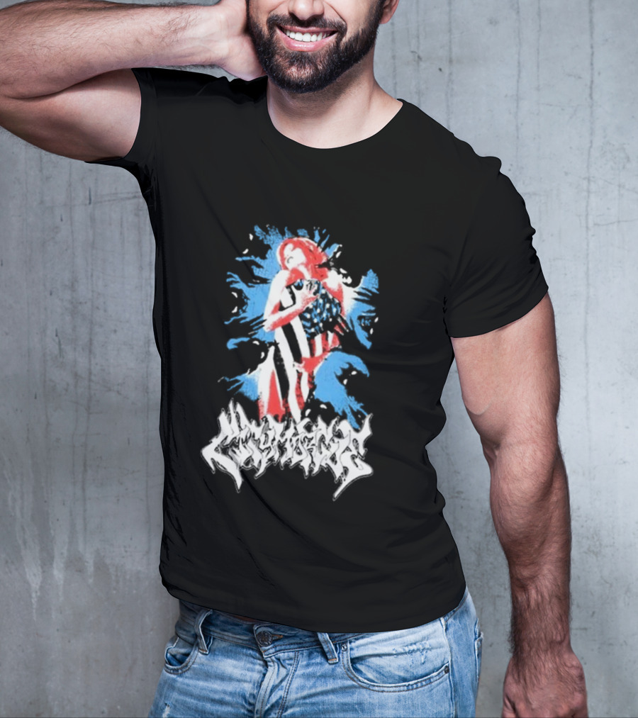 City Morgue My Bloody America Girl Flag T-Shirt