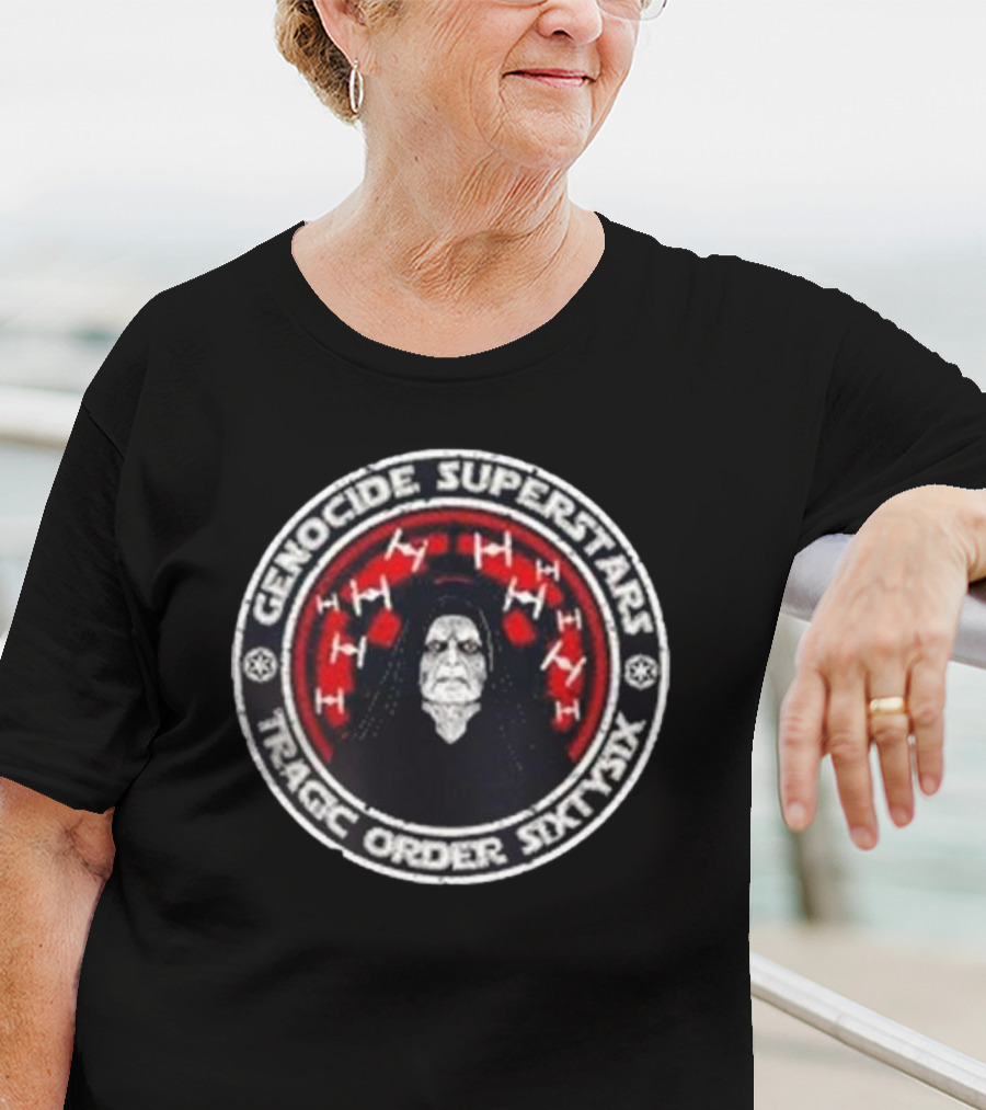 Genocide Superstars Tragic Order 66 Dark Side Icon With Red Spacecrafts T-Shirt