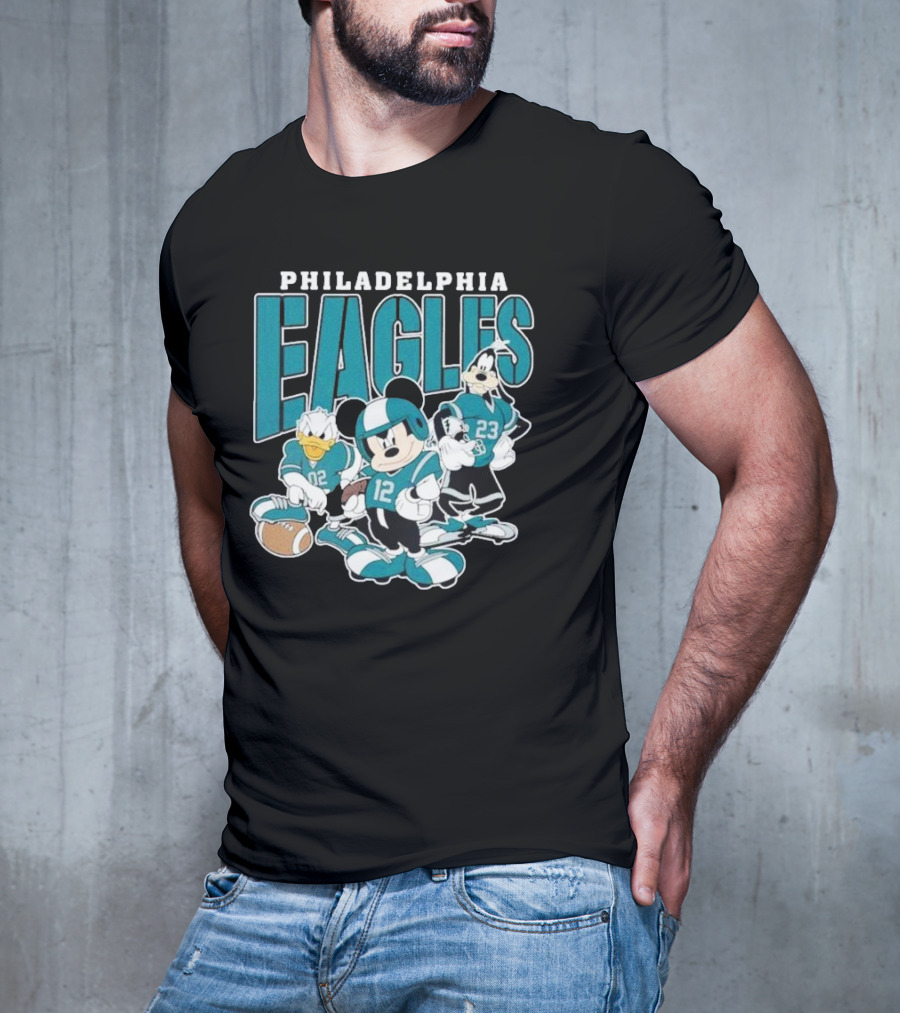 Philadelphia Eagles Mickey Donald Goofy Football Team T-Shirt