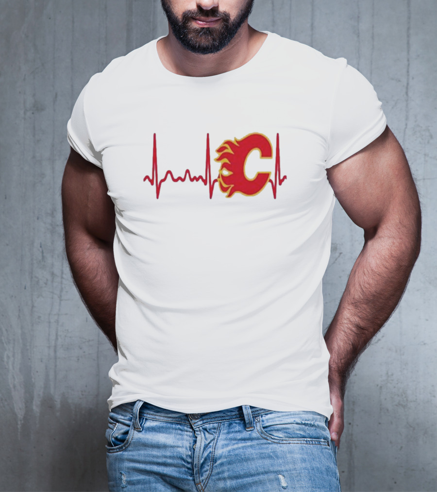 Calgary Flames Heartbeat T-Shirt