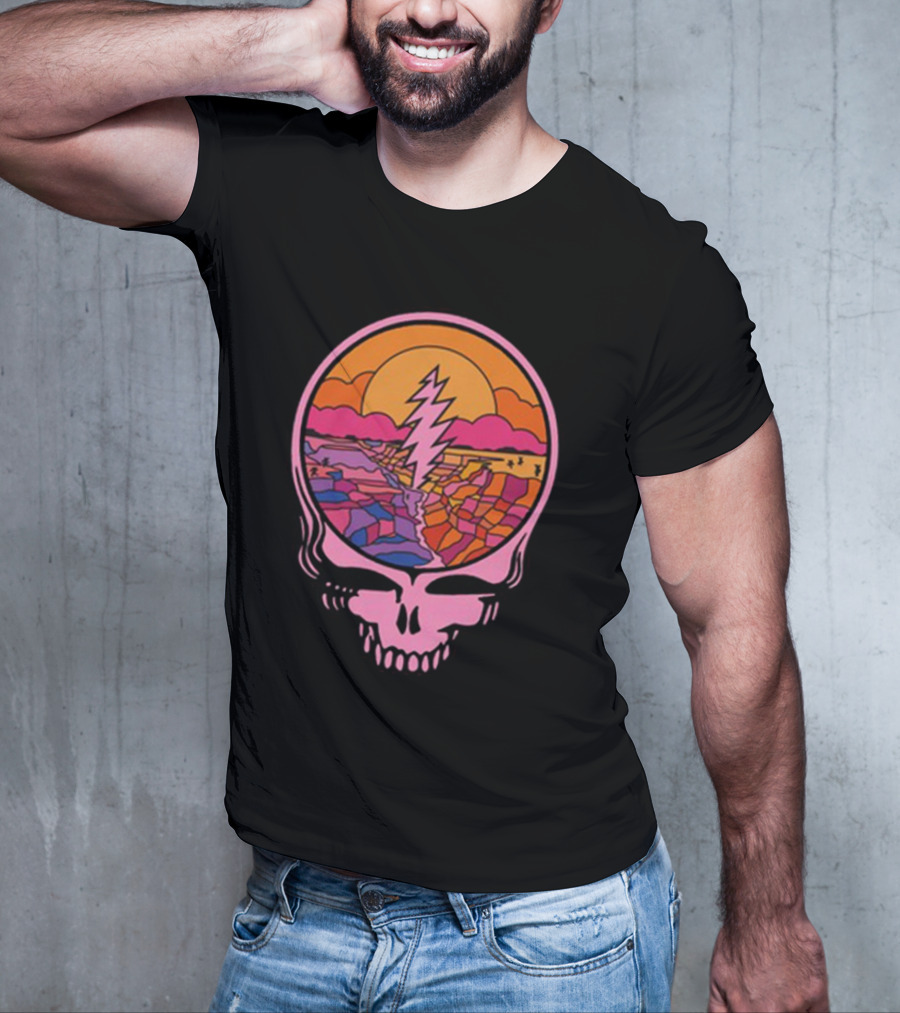 Grateful Dead The Canyon Steal Your Face Lightning Bolt Desert Sunset T-Shirt