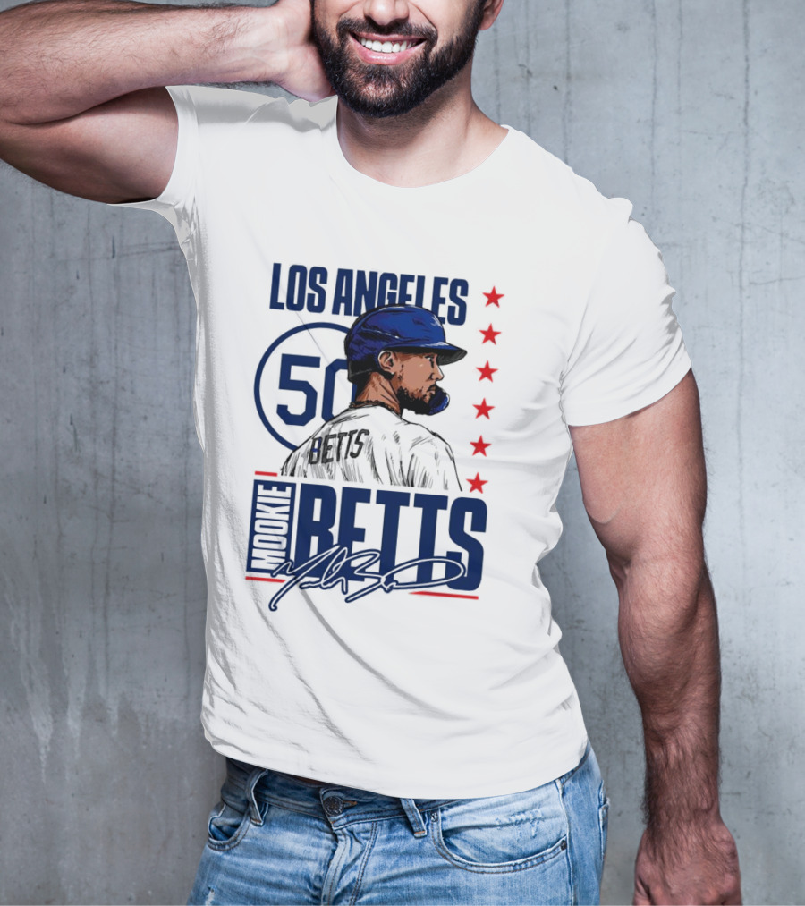 Mookie Betts 50 Los Angeles Dodgers Baseball Stars T-Shirt