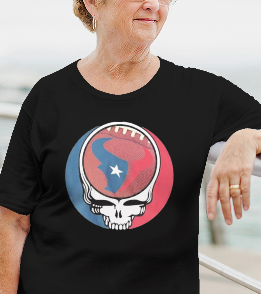 Original Houston Texans Grateful Dead Football Skull T-Shirt