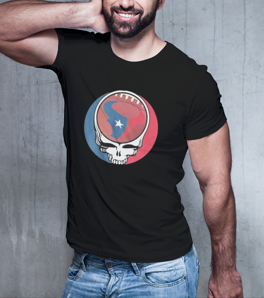 Original Houston Texans Grateful Dead Football Skull T-Shirt