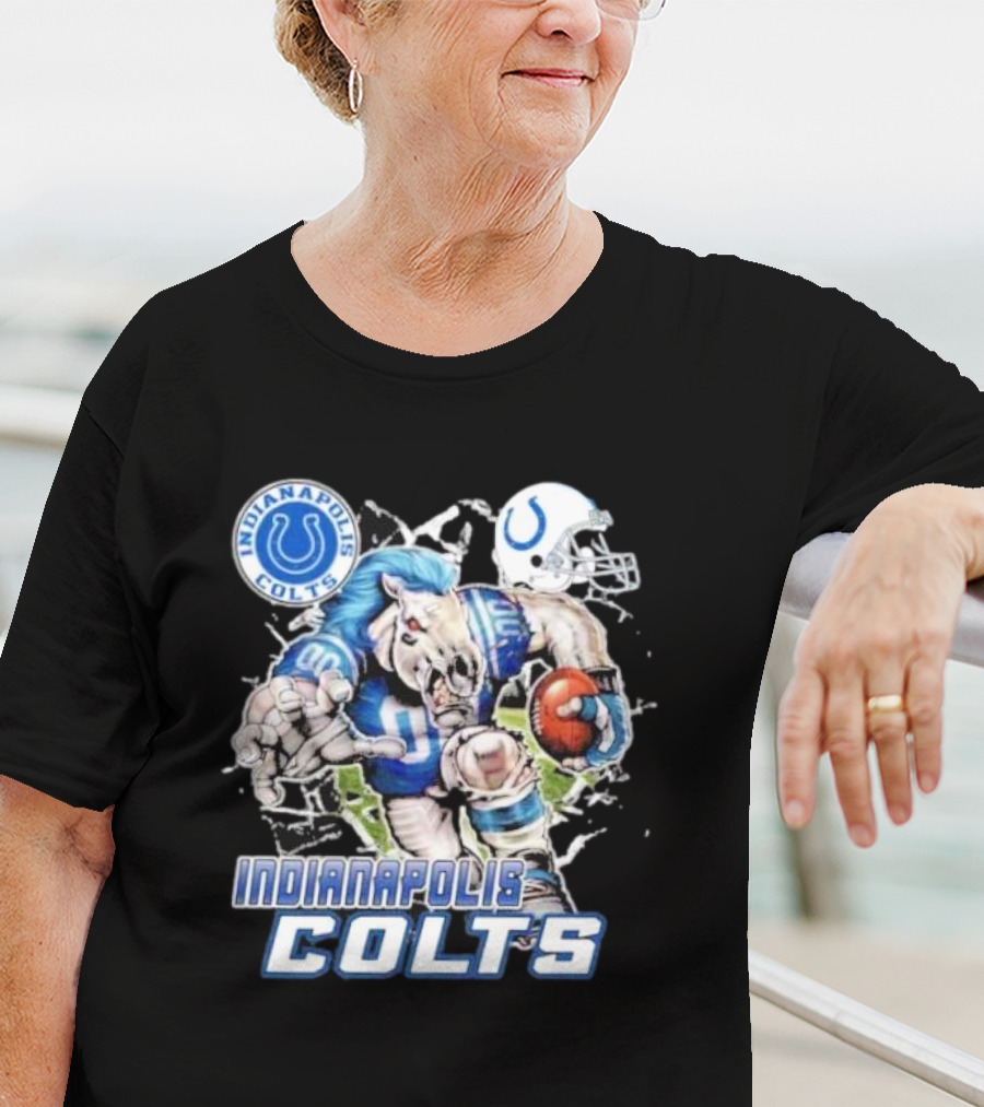 Indianapolis Colts Mascot Breaking Through Wall Vintage T-Shirt