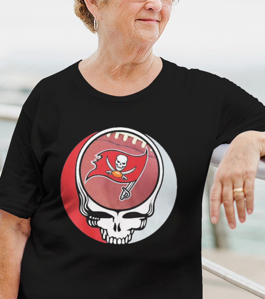 Tampa Bay Buccaneers Grateful Dead Skull Logo Custom T-Shirt