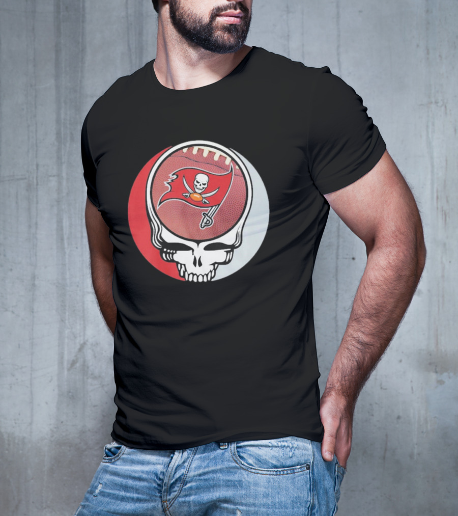 Tampa Bay Buccaneers Grateful Dead Skull Logo Custom T-Shirt