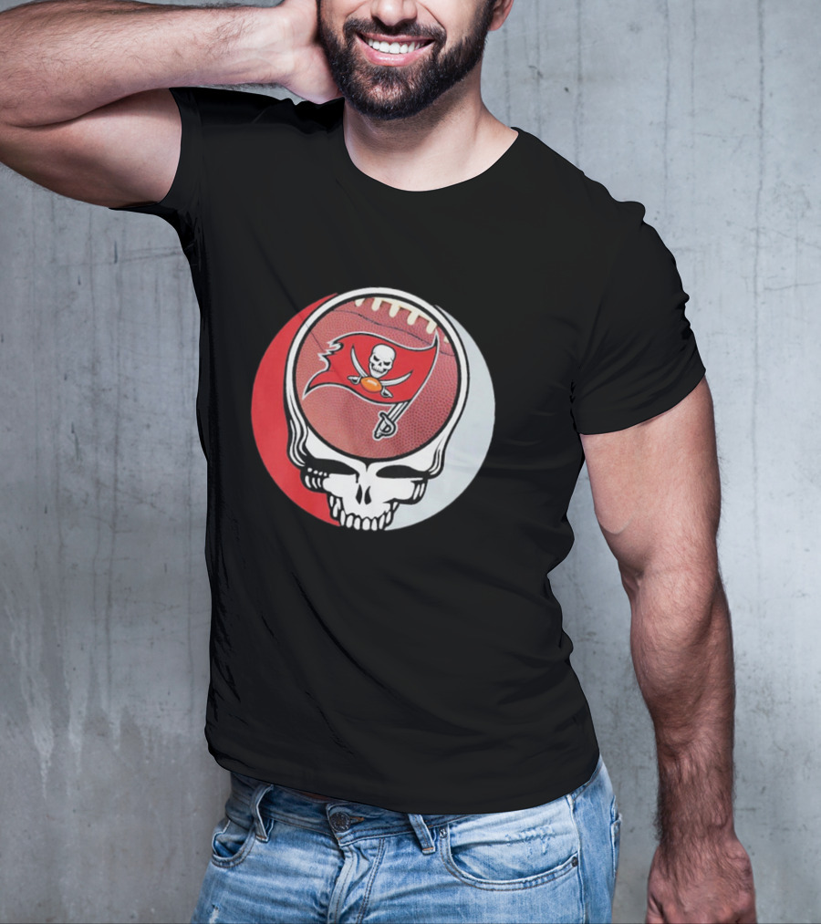 Tampa Bay Buccaneers Grateful Dead Skull Logo Custom T-Shirt
