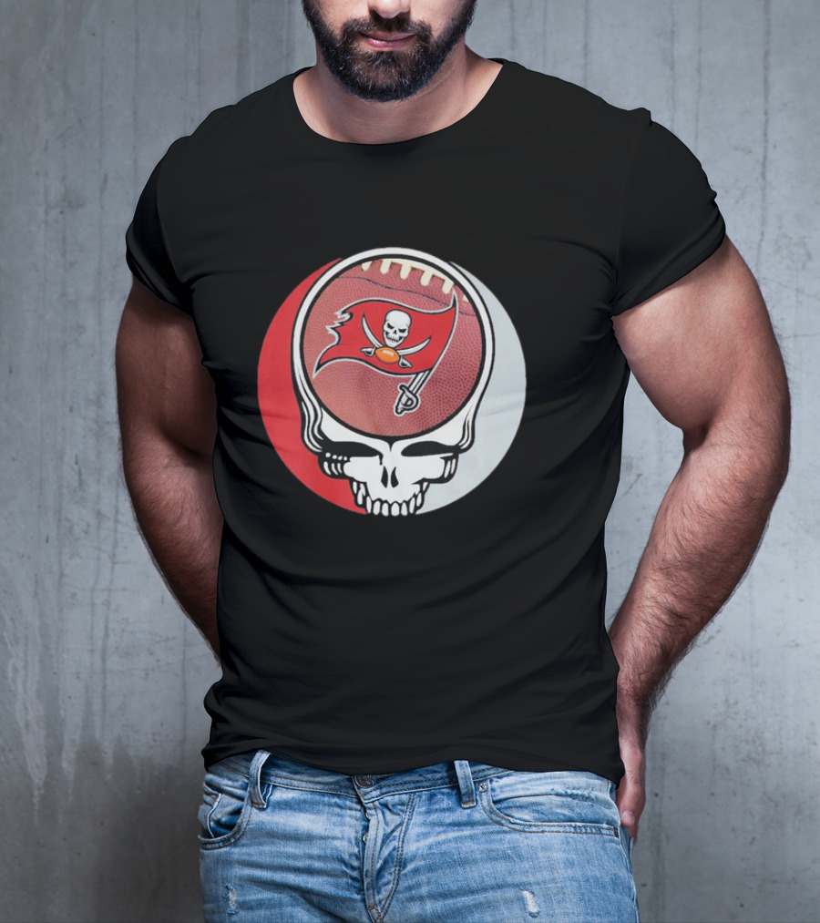 Tampa Bay Buccaneers Grateful Dead Skull Logo Custom T-Shirt