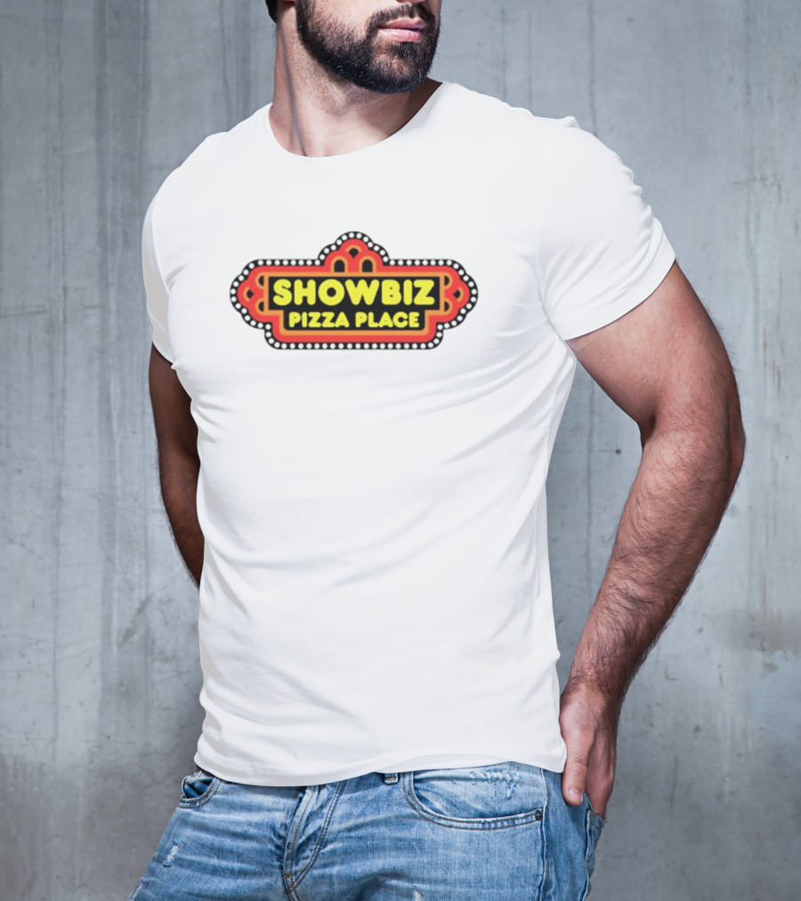 Showbiz Pizza Place Retro Neon Sign T-Shirt