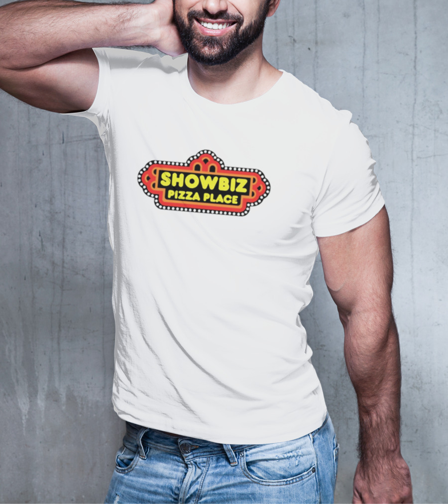 Showbiz Pizza Place Retro Neon Sign T-Shirt