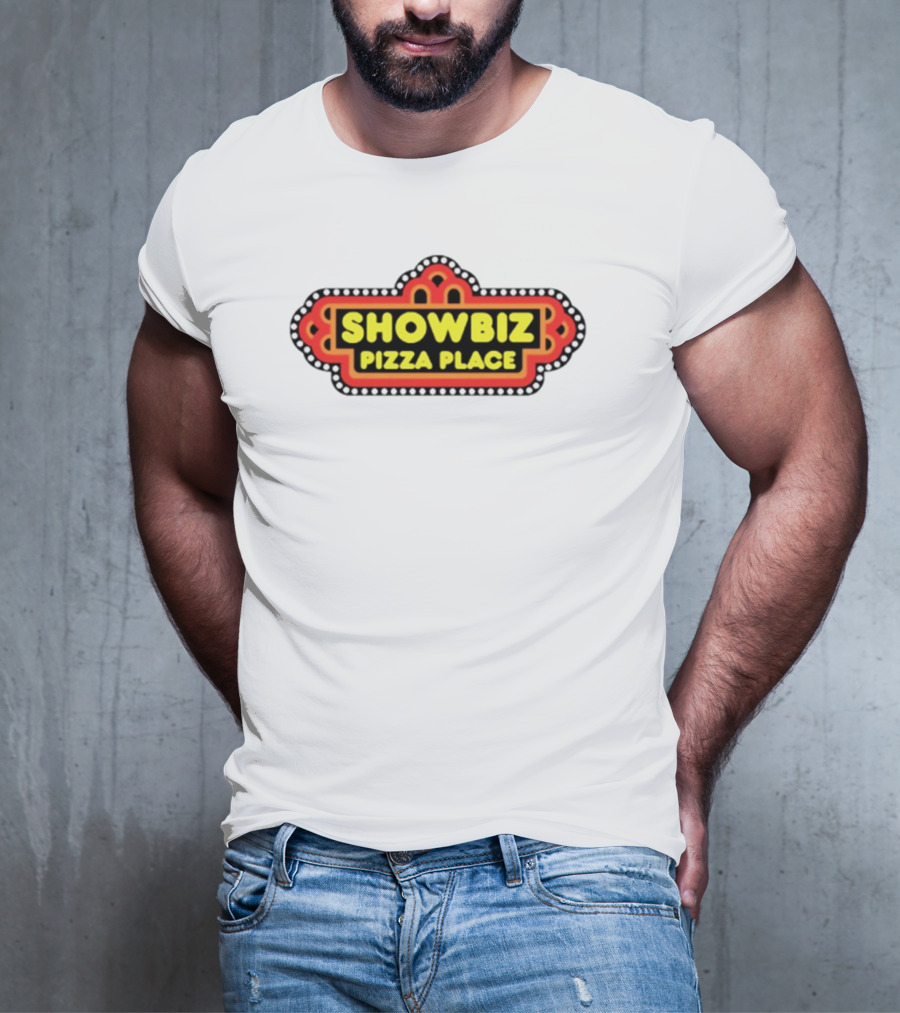 Showbiz Pizza Place Retro Neon Sign T-Shirt