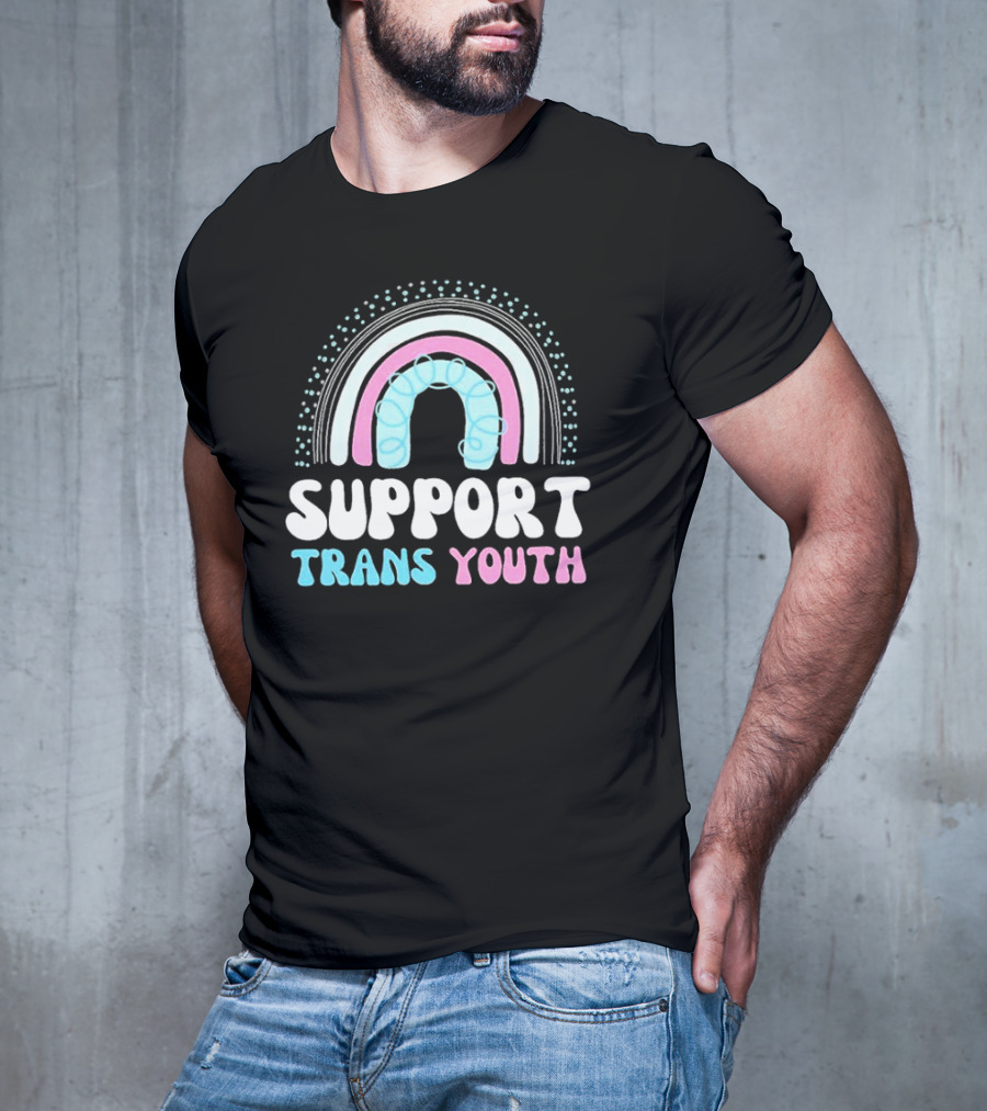 Support Trans Youth Rainbow Rights Ally Pride T-Shirt