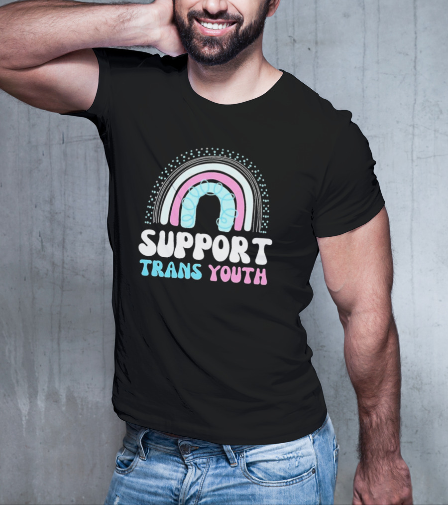 Support Trans Youth Rainbow Rights Ally Pride T-Shirt
