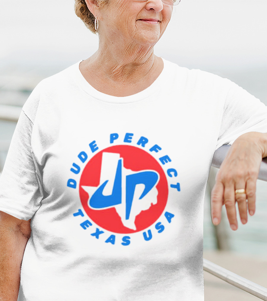 Dude Perfect JP Logo Texas USA Red Black Blue T-Shirt